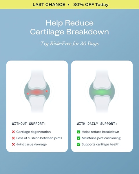 A clear, educational problem-solution creative that contrasts the state of joints with and without daily support to drive product education and urgency.